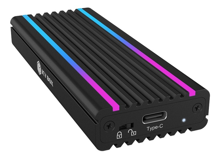 USB Type-C™ enclosure for M.2 NVMe SSD - RGB illuminated i gruppen COMPUTERTILBEHØR / Computerkomponenter / Harddiske / Adaptere og tilbehør hos TP E-commerce Nordic AB (38-93341)