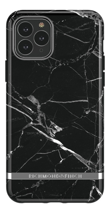 Richmond & Finch Black Marble, iPhone 11 Pro Max, sølvdetaljer i gruppen SMARTPHONES & TABLETS / Mobil Beskyttelse / Apple / iPhone 11 Pro Max / Cover hos TP E-commerce Nordic AB (38-93349)