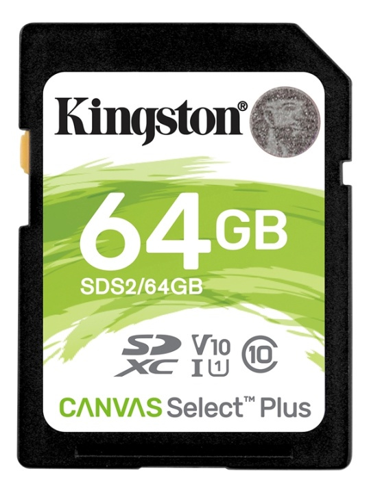 Kingston 64GB SDXC Canvas Select Plus 100R C10 UHS-I U1 V10 i gruppen HJEMMEELEKTRONIK / Lagringsmedier / Hukommelseskort / SD/SDHC/SDXC hos TP E-commerce Nordic AB (38-93385)