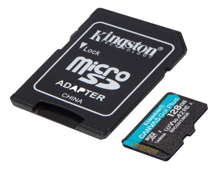 Kingston 128GB microSDXC Canvas Go Plus 170R A2 U3 V30 Card + ADP i gruppen HJEMMEELEKTRONIK / Lagringsmedier / Hukommelseskort / MicroSD/HC/XC hos TP E-commerce Nordic AB (38-93403)