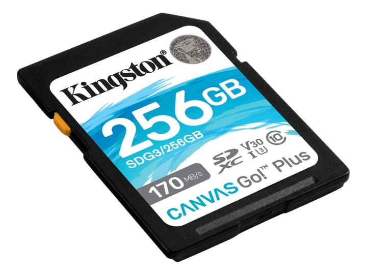 Kingston 256GB SDXC Canvas Go Plus 170R C10 UHS-I U3 V30 i gruppen HJEMMEELEKTRONIK / Lagringsmedier / Hukommelseskort / SD/SDHC/SDXC hos TP E-commerce Nordic AB (38-93408)