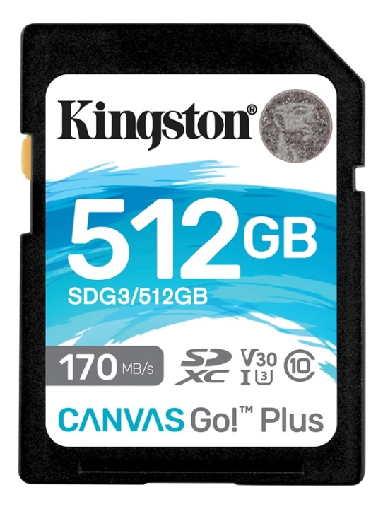 Kingston 512GB SDXC Canvas Go Plus 170R C10 UHS-I U3 V30 i gruppen HJEMMEELEKTRONIK / Lagringsmedier / Hukommelseskort / SD/SDHC/SDXC hos TP E-commerce Nordic AB (38-93409)