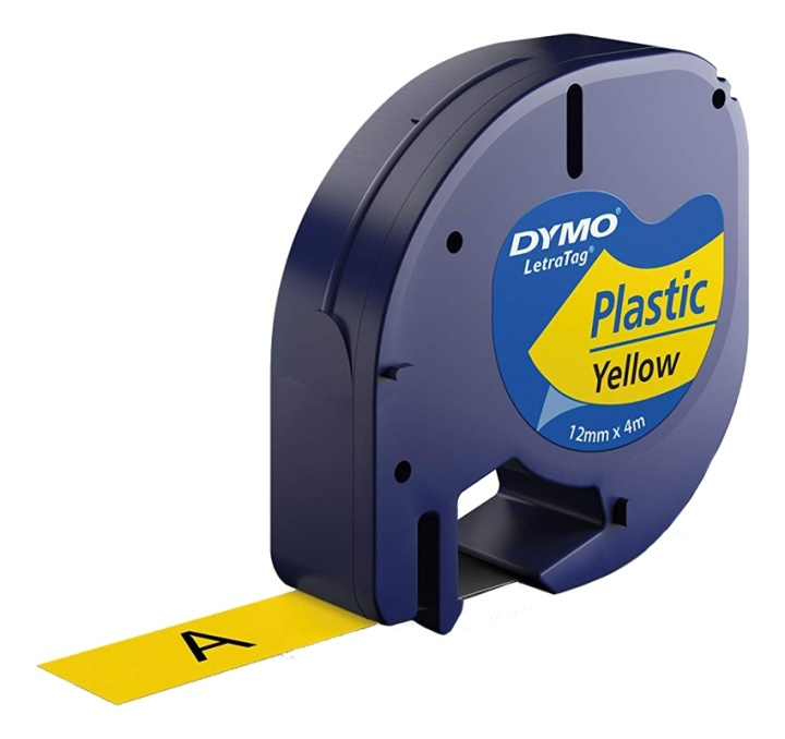 DYMO LetraTAG plasttejp, gul, 12mm, 4m (91222) i gruppen COMPUTERTILBEHØR / Printere og tilbehør / Printere / Labelmaskiner og tilbehør / Tape hos TP E-commerce Nordic AB (38-93516)