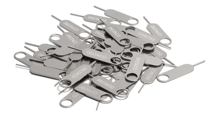 DELTACO sim card tray opener, 50-pack, stainless steel i gruppen SMARTPHONES & TABLETS / Øvrigt tilbehør / Værktøj hos TP E-commerce Nordic AB (38-93564)