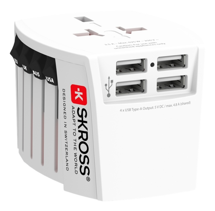 SKROSS MUV USB egnet til uudgravede enheder (2-polet) i gruppen HJEM, HUS & HAVE / Elektricitet & Belysning / Rejseadaptere hos TP E-commerce Nordic AB (38-93566)