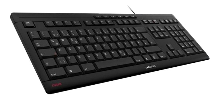 Cherry Stream keyboard, Nordisk layout, Black i gruppen COMPUTERTILBEHØR / Mus og tastatur / Tastatur / Med ledning hos TP E-commerce Nordic AB (38-93593)