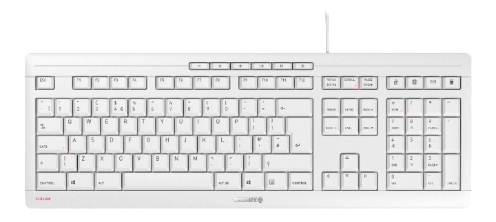 Cherry Stream keyboard, Nordisk layout, White i gruppen COMPUTERTILBEHØR / Mus og tastatur / Tastatur / Med ledning hos TP E-commerce Nordic AB (38-93594)