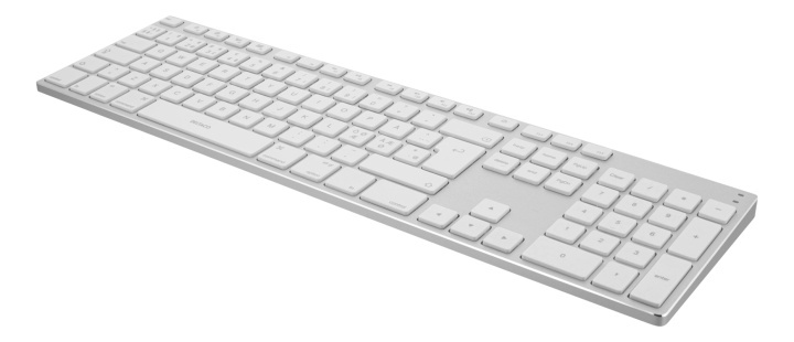 DELTACO fullsize bluetooth keyboard, aluminium, rechargeable battery, i gruppen COMPUTERTILBEHØR / Mus og tastatur / Tastatur / Ledningsfri hos TP E-commerce Nordic AB (38-93595)