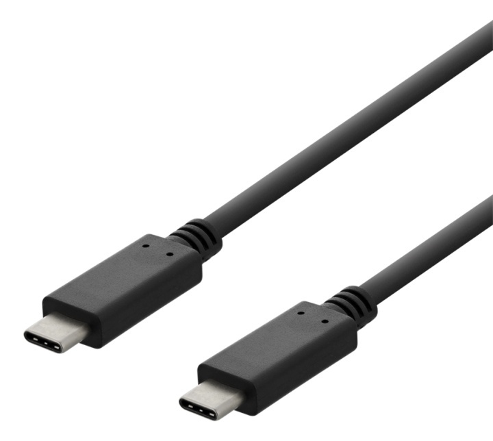 DELTACO USB 2.0 USB-C - USB-C charging cable, 3A, 1m, black i gruppen COMPUTERTILBEHØR / Kabler og adaptere / USB / USB-C hos TP E-commerce Nordic AB (38-93654)
