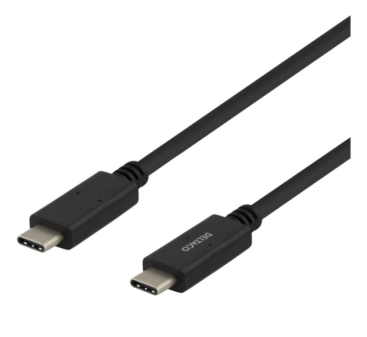 DELTACO USB 2.0 kabel, Typ C - Typ C, 1m, svart i gruppen COMPUTERTILBEHØR / Kabler og adaptere / USB / USB-C hos TP E-commerce Nordic AB (38-93655)