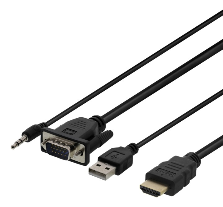 DELTACO VGA & Audio - HDMI cable, USB powered, 2m, blackDELTACO VGA & i gruppen COMPUTERTILBEHØR / Kabler og adaptere / VGA / Kabler hos TP E-commerce Nordic AB (38-93676)