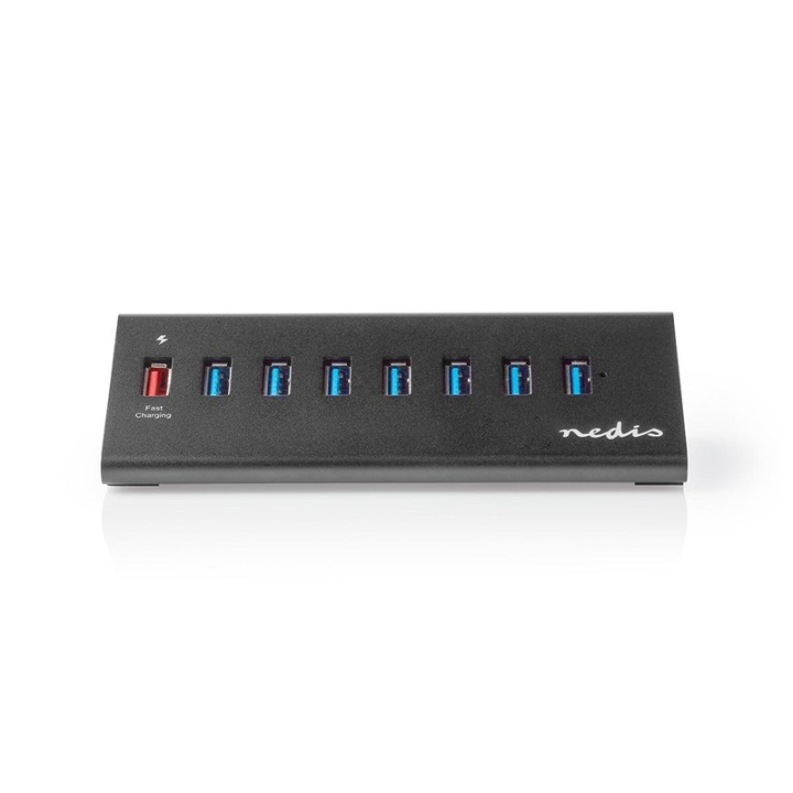 Nedis USB-hub | USB Micro-B Hun | USB-A Hun | 8-Port port(s) | QC3.0 / USB 3.2 Gen 1 | Strømforsyning / USB Drevet | 5 Gbps | 8x USB i gruppen COMPUTERTILBEHØR / Computer Tilbehør / USB-hubs hos TP E-commerce Nordic AB (38-93813)