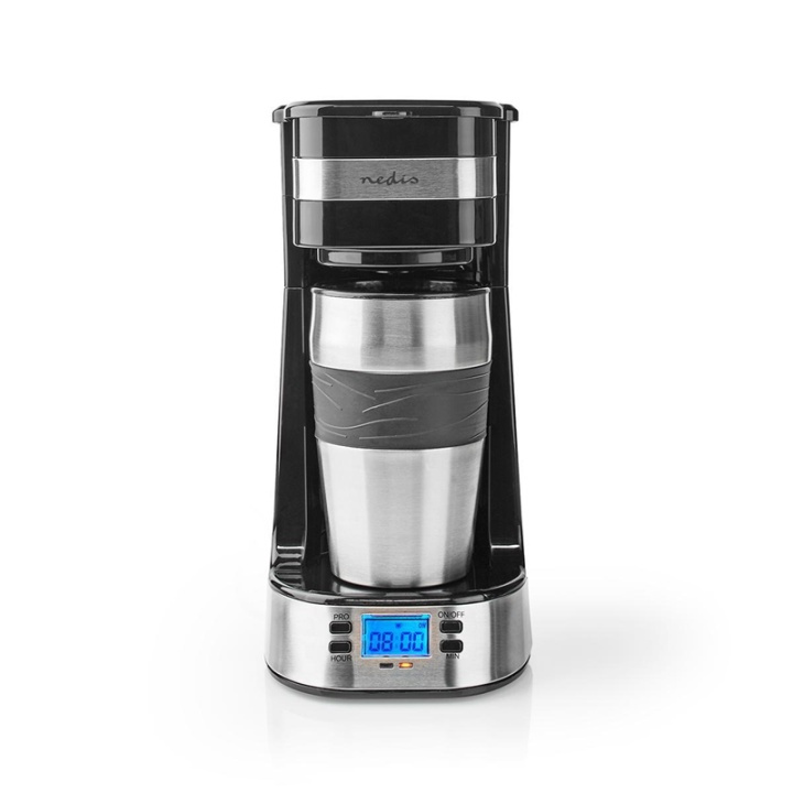 Nedis Kaffemaskine | Filterkaffe | 0.4 l | 1 Kopper | Tænd timer | Sort / Sølv i gruppen HJEM, HUS & HAVE / Husholdningsapparater / Kaffe og espresso / Kaffemaskiner hos TP E-commerce Nordic AB (38-93962)