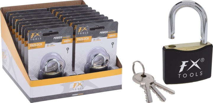 FX Tools, hængelås med 3x nøgler, 40mm i gruppen SPORT, FRITID & HOBBY / Rejsetilbehør / Andet hos TP E-commerce Nordic AB (38-94094)