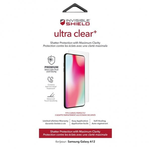 ZAGG InvisibleShield Ultra Clear+ Samsung Galaxy A12-skærm i gruppen SMARTPHONES & TABLETS / Mobil Beskyttelse / Samsung hos TP E-commerce Nordic AB (38-94515)
