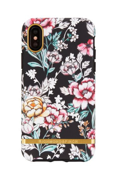 Richmond & Finch SORT BLOMSTRET, IPHONE X/XS/11 i gruppen SMARTPHONES & TABLETS / Mobil Beskyttelse / Apple / iPhone X/XS / Cover hos TP E-commerce Nordic AB (38-94607)