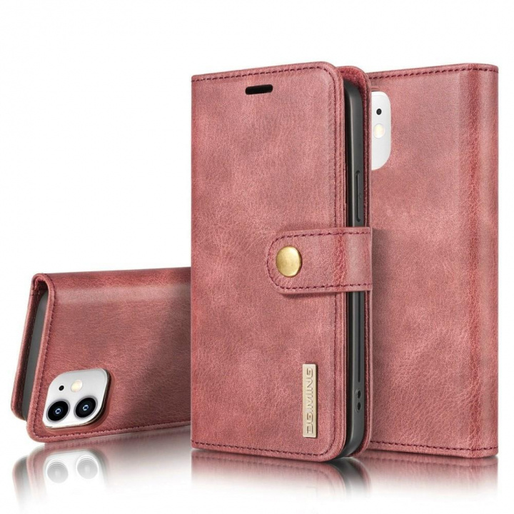 DG.MING iPhone 12 Mini - Plånboksfodral - Röd, Läder i gruppen SMARTPHONES & TABLETS / Mobil Beskyttelse / Apple / iPhone 12 Mini / Cover hos TP E-commerce Nordic AB (38-94609)