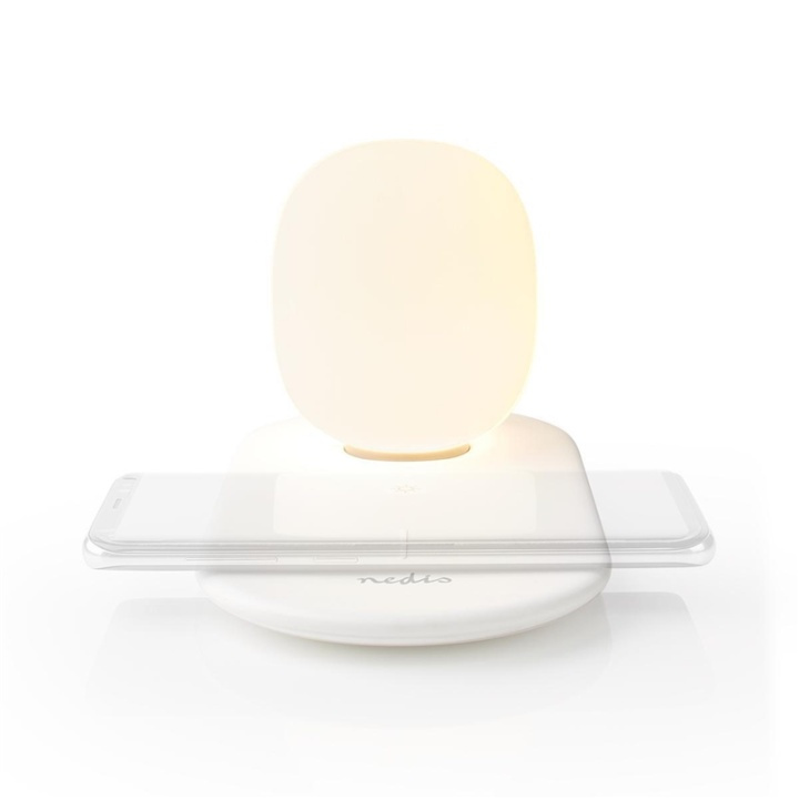 Nedis LED-lampe med trådløs oplader | Dimmer - Til produkt | Qi | 10 W | Med dæmpning | Varm Hvid | 3000 K i gruppen HJEMMEELEKTRONIK / Lys / Natlamper hos TP E-commerce Nordic AB (38-95137)