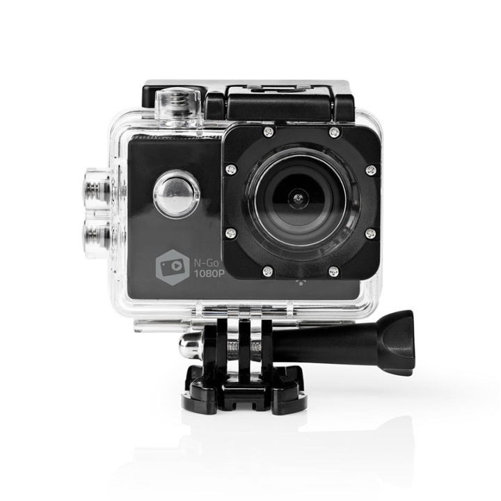 Nedis Action Cam | 1 Skærm | 1080p@30fps | 12 MPixel | Vandtæt op til: 30.0 m | 90 min | Wi-Fi | App tilgængelig til: Android™ / IOS | Montering inkluderet | Sort i gruppen SPORT, FRITID & HOBBY / Action kameraer og tilbehør / Action kameraer hos TP E-commerce Nordic AB (38-95188)