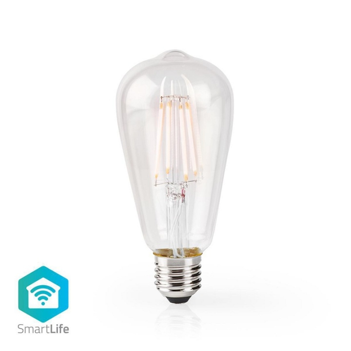 Nedis SmartLife LED Glødepære | Wi-Fi | E27 | 500 lm | 5 W | Varm Hvid | 2700 K | Glas | Android™ / IOS | ST64 | 1 stk i gruppen HJEM, HUS & HAVE / Smart hjem / Smart belysning hos TP E-commerce Nordic AB (38-95296)