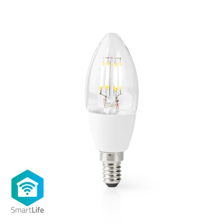 Nedis SmartLife LED Glødepære | Wi-Fi | E14 | 400 lm | 5 W | Varm Hvid | 2700 K | Glas | Android™ / IOS | Stearinlys | 1 stk i gruppen HJEM, HUS & HAVE / Smart hjem / Smart belysning hos TP E-commerce Nordic AB (38-95304)