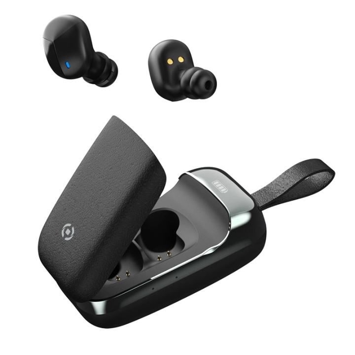 Celly Flip1 True Wireless Headset Earbuds, Svart i gruppen HJEMMEELEKTRONIK / Lyd & billede / Hovedtelefoner & Tilbehør / Hovedtelefoner hos TP E-commerce Nordic AB (38-95481)