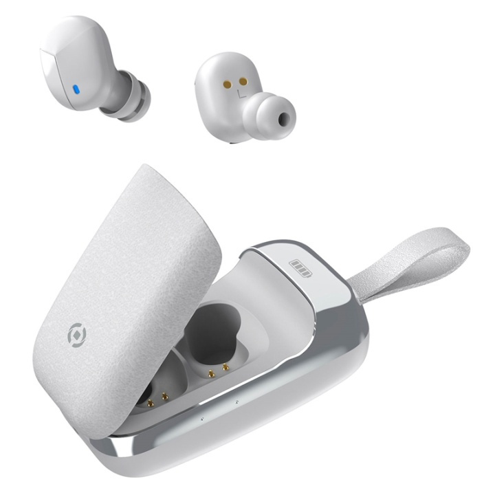 Celly Flip1 True Wireless Headset Earbuds, Vit i gruppen HJEMMEELEKTRONIK / Lyd & billede / Hovedtelefoner & Tilbehør / Hovedtelefoner hos TP E-commerce Nordic AB (38-95482)