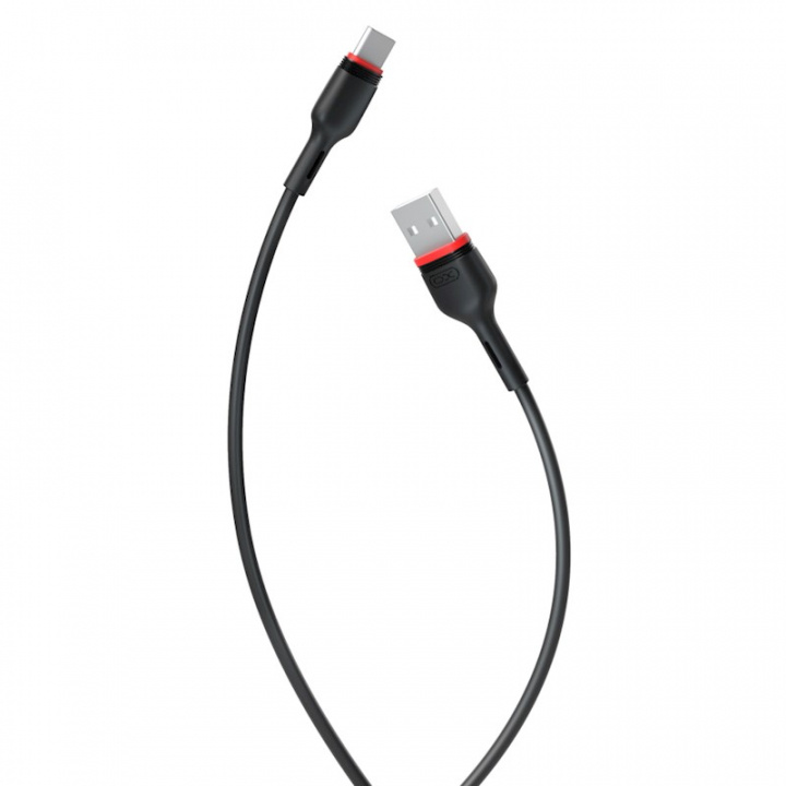 XO Kabel USB - USB-C, 1,0 m, 2,4A, Svart i gruppen COMPUTERTILBEHØR / Kabler og adaptere / USB / USB-C hos TP E-commerce Nordic AB (38-95919)