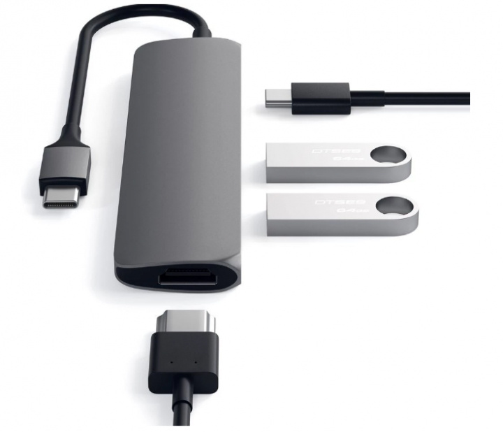 Satechi USB-C MultiPort adapter med 4K HDMI i gruppen COMPUTERTILBEHØR / Computer Tilbehør / USB-hubs hos TP E-commerce Nordic AB (38-95920)