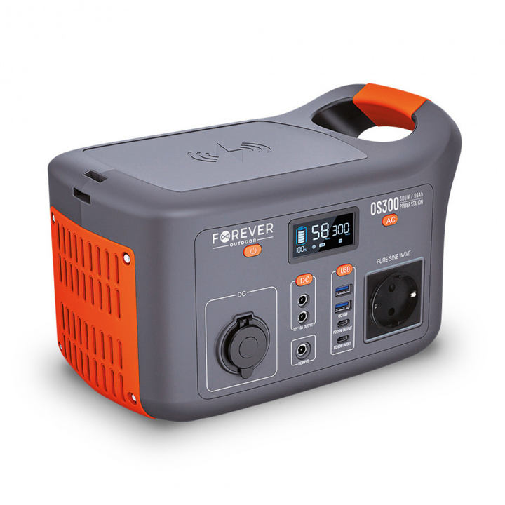 Forever Outdoor Portable Power-Station OS300 300W (307Wh) 320W, PD60W, LiFePO4 i gruppen SPORT, FRITID & HOBBY / Friluftsliv / Solar cell charging hos TP E-commerce Nordic AB (38-95934)