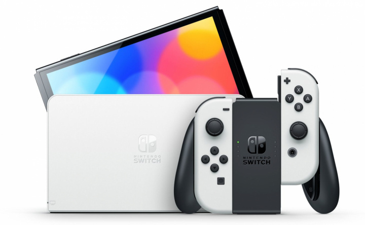 Nintendo Switch (OLED model) white set i gruppen HJEMMEELEKTRONIK / Spilkonsoller og tilbehør / Nintendo Switch / Spilkonsoller hos TP E-commerce Nordic AB (38-96580)