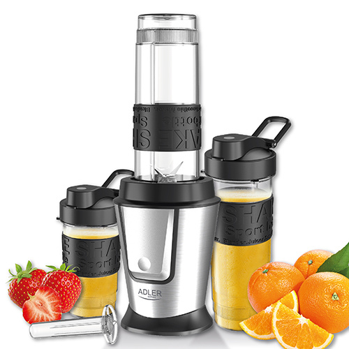 Adler AD 4081 Praktiskt Mixer med Kylstav och 2 Sportflaskor i gruppen HJEM, HUS & HAVE / Husholdningsapparater / Foodprocessor og køkkenassistenter / Mixer & Blender hos TP E-commerce Nordic AB (38-96665)