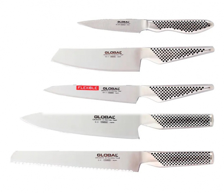 Global G-2951138 Knivset 5 Knivar i gruppen HJEM, HUS & HAVE / Køkkenredskaber / Køkkenknive & Knivslibemaskiner hos TP E-commerce Nordic AB (38-96790)