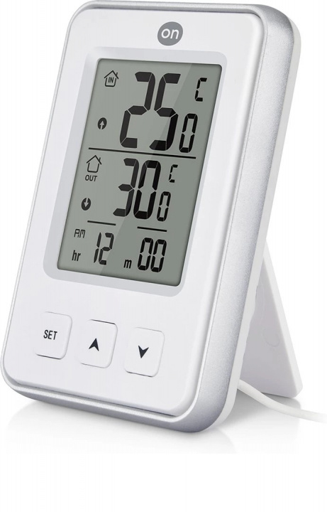 ON Inden- og udendørs termometer med ur i gruppen HJEM, HUS & HAVE / Ventilator & Klima apparater / Termometre og vejrstationer hos TP E-commerce Nordic AB (38-96929)