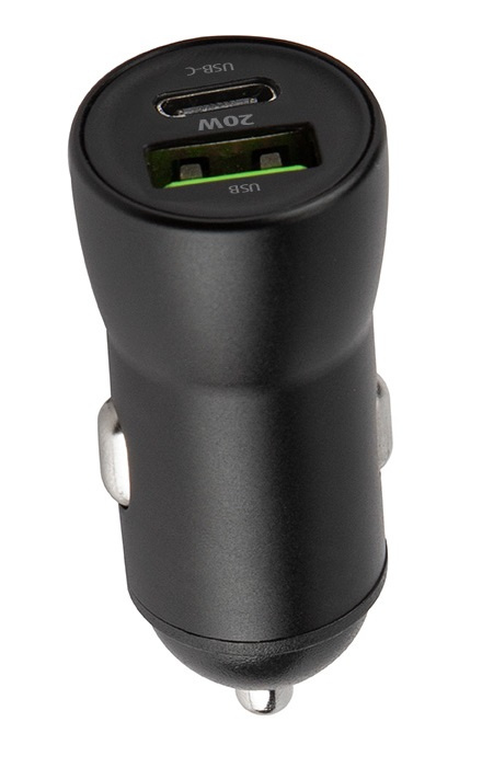 Maxlife MXCC-04 PD QC car charger 1x USB-C 1x USB 20W black i gruppen SMARTPHONES & TABLETS / Opladere og kabler / Bilopladere / Bilopladere Type C hos TP E-commerce Nordic AB (38-96939)