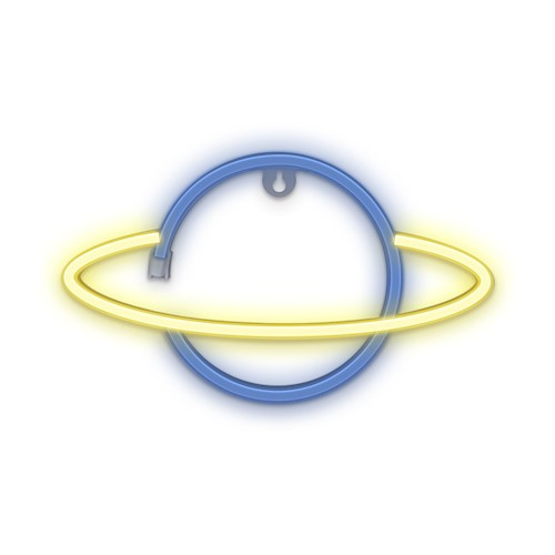 Forever Light Neon LED-lys Saturn batteri + USB FLNE11, gul/blå i gruppen HJEMMEELEKTRONIK / Lys / Væglamper hos TP E-commerce Nordic AB (38-97007)