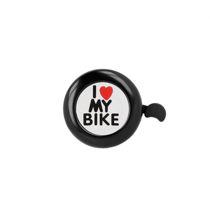 Forever Outdoor Cykelklokke I love my bike, sort i gruppen SPORT, FRITID & HOBBY / Sportsudstyr / Cykel tilbehør / Øvrigt cykel tilbehør hos TP E-commerce Nordic AB (38-97105)
