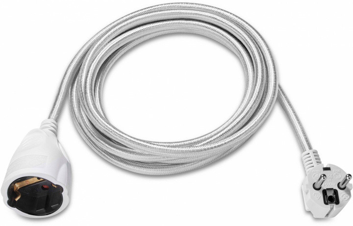 Limited Label jordet forlængerkabel i tekstil, 3 meter, grå i gruppen HJEM, HUS & HAVE / Elektricitet & Belysning / Forlængerledninger hos TP E-commerce Nordic AB (38-97178)