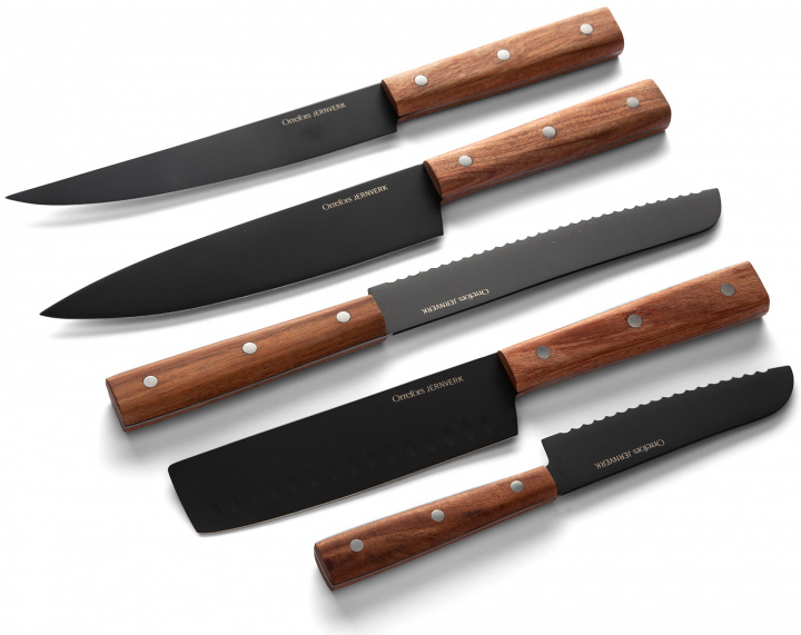 Orrefors Jernverk 5-pak knive sort i gruppen HJEM, HUS & HAVE / Køkkenredskaber / Køkkenknive & Knivslibemaskiner hos TP E-commerce Nordic AB (38-97296)