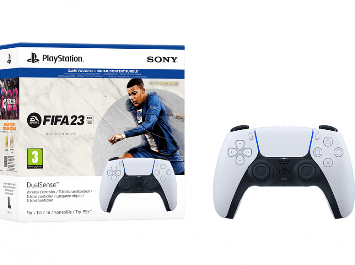 SONY DualSense PlayStation 5 Handkontroll + FIFA 23 i gruppen HJEMMEELEKTRONIK / Spilkonsoller og tilbehør / Sony PlayStation 5 hos TP E-commerce Nordic AB (38-97349)