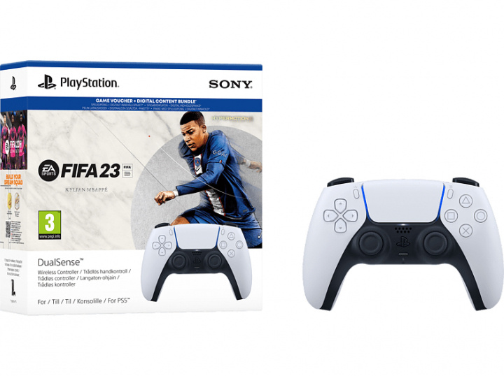 SONY DualSense håndcontroller til PlayStation 5 + FIFA 23 i gruppen HJEMMEELEKTRONIK / Spilkonsoller og tilbehør / Sony PlayStation 5 / Spilkonsoller hos TP E-commerce Nordic AB (38-97349)