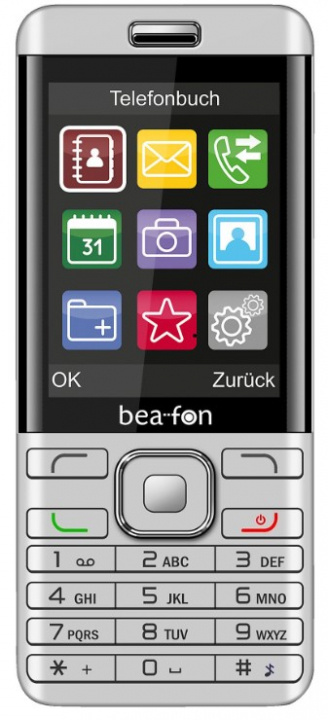 Beafon C350, 2G, Enkel mobiltelefon med färgskärm, Silver i gruppen SMARTPHONES & TABLETS / Mobiltelefoner & smartphones hos TP E-commerce Nordic AB (38-97481)