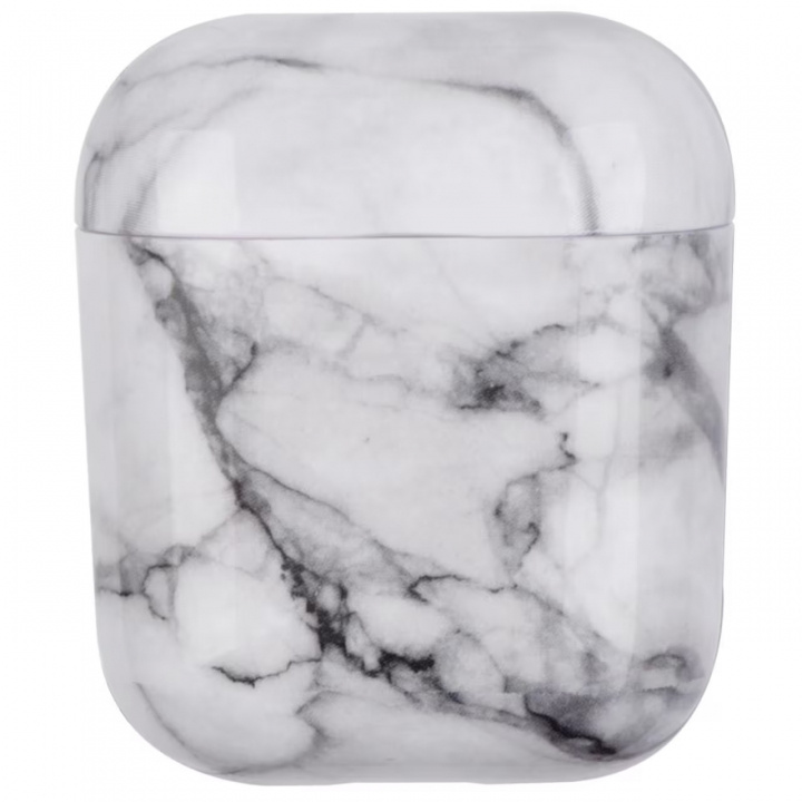 Beskyttelsesetui i marmormønster til Apple Airpods, Lysegrå i gruppen HJEMMEELEKTRONIK / Lyd & billede / Hovedtelefoner & Tilbehør / Tilbehør hos TP E-commerce Nordic AB (38-97526)