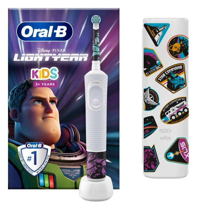  Oral-B Kids Vitality 100 elektrisk tandbørste - Buzz Lightyear + rejseetui i gruppen SKØNHED & HELSE / Oral pleje / Elektriske tandbørster hos TP E-commerce Nordic AB (38-97642)