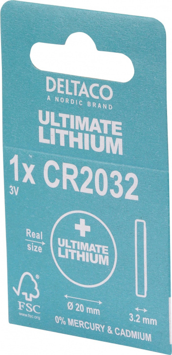 Ultimate Lithium CR2032-knappcellsbatteri, 3V, 1-pack i gruppen HJEMMEELEKTRONIK / Batterier og opladere / Batterier / Knapcelle hos TP E-commerce Nordic AB (38-97659)