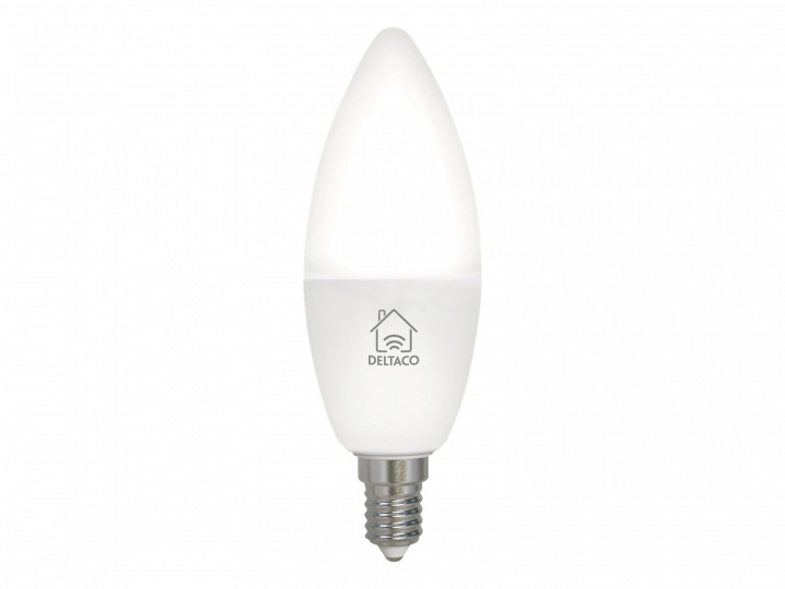 Deltaco SMART HOME LED-lampa, E14, WiFI, 4.9W, 2700K-6500K, dimbar, vit i gruppen HJEMMEELEKTRONIK / Lys / LED lamper hos TP E-commerce Nordic AB (38-97789)
