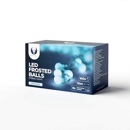 LED loop 10m, 230V, 100stk LED kugler, Cool white i gruppen HJEMMEELEKTRONIK / Lys / LED-kæder hos TP E-commerce Nordic AB (38-98125)