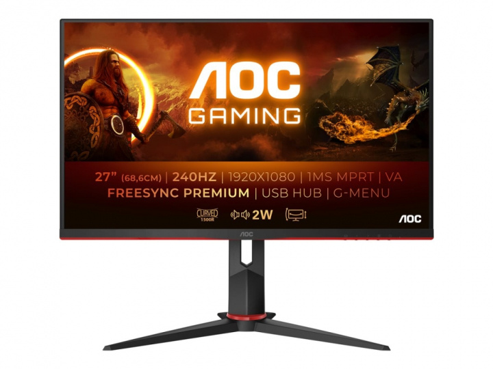 AOC C27G2ZU/BK Curved WLED-Skärm för Gaming 27\'\' i gruppen COMPUTERTILBEHØR / Monitor / Monitorer hos TP E-commerce Nordic AB (38-98254)