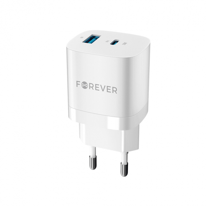 Vægoplader til hurtig opladning 33W, USB & USB-C i gruppen SMARTPHONES & TABLETS / Opladere og kabler / Vægoplader / Vægoplader USB hos TP E-commerce Nordic AB (38-98281)