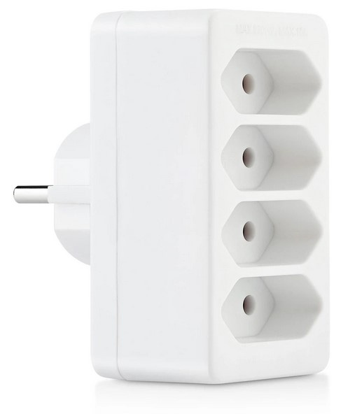 Splitter plug 4-way EU, Adapter med 4 uttag i gruppen HJEM, HUS & HAVE / Elektricitet & Belysning / Stikdåse hos TP E-commerce Nordic AB (38-98338)
